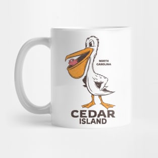 Cedar Island, NC Summertime Vacationing Pelican & Fish Mug